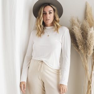 Bryn Walker soft modal mock neck top